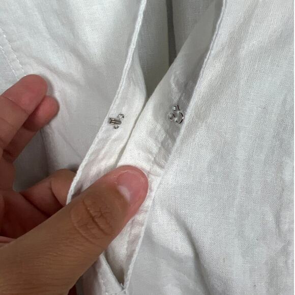 Free People Linen Cotton Blend Blouse Size L - Picture 4 of 10